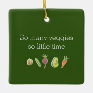 Grappig vegan zo veel groenten zo weinig tijd Kers Keramisch Ornament