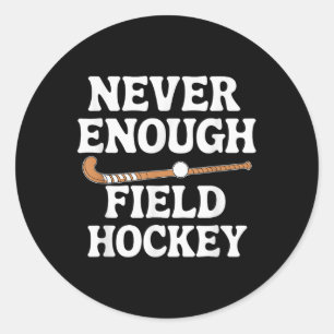 Grappig veldhockeyliefhebber mannen vrouwen jongen ronde sticker