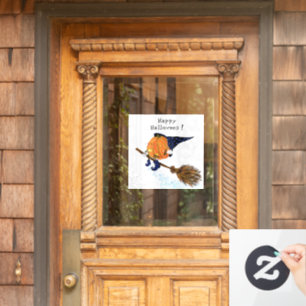 Grappig venster Cling Halloween Heksenpompoen Vlie Raamsticker