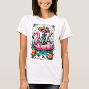 Grappig verblijf Zoute Flamingo Float Skeleton Tar T-shirt