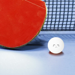 Grappig Verdrietig Gezicht Ping Pong Bal Pingpongballen