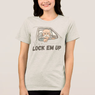 Grappig Vergrendel EM UP Privé-eigendom Tri-Blend Shirt