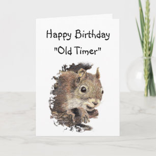 Grappig Verjaardag Old Timer Schattige Eekhoorn Di Kaart