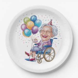 Grappig verjaardagscadeau voor oma voor oudere tan papieren bordje