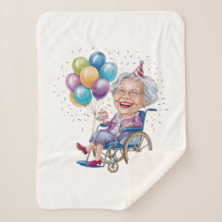 Grappig verjaardagscadeau voor oma voor oudere tan sherpa deken