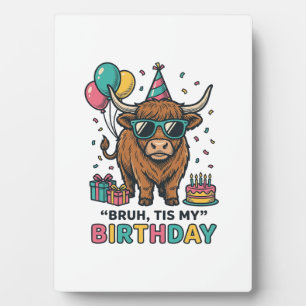 Grappig verjaardagsfeest Highland koe ontwerp_1 Fotoplaat