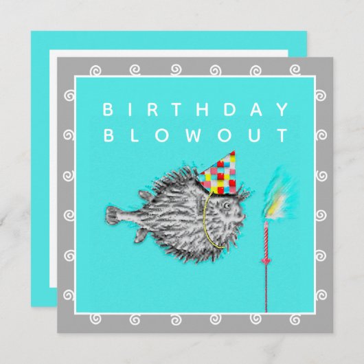 Grappig verjaardagsfeestje uitnodiging (Voorkant / Achterkant)