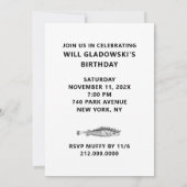 Grappig verjaardagsfeestje uitnodiging (Achterkant)