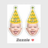 Grappig Verjaardagsgezicht met Party Pet & Custom  Sticker (Vel)