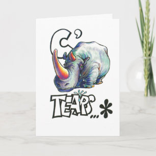 Grappig verjaardagskaart met rhino kaart