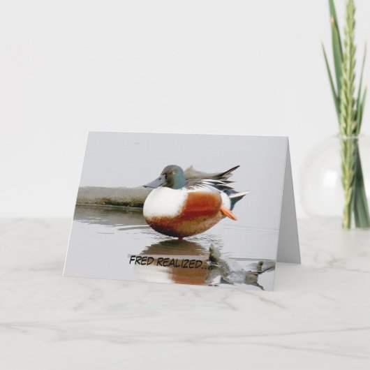 Grappig verjaardagskaart met Shoveler-eend Kaart (Voorkant)