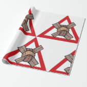 Grappig Verkeer Jam Knot Waarschuwing Road Sign Cadeaupapier (Uitgerold)