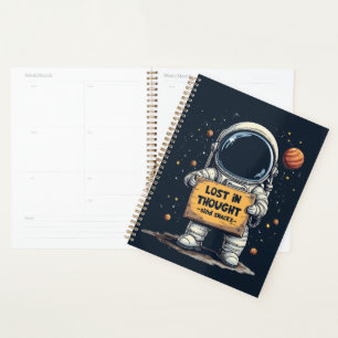 Grappig Verloren Gedachte Astronaut Space Illustra Planner
