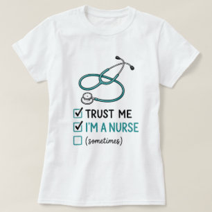 Grappig verpleegsterschecklist T-shirt Grappig R
