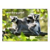 Grappig verrast Madgascar Lemurs Monkey Busines (Voorkant Horizontaal)