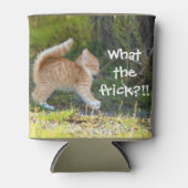 Grappig verraste kat. Wat is de troep? Blikjeskoeler (Voorkant)