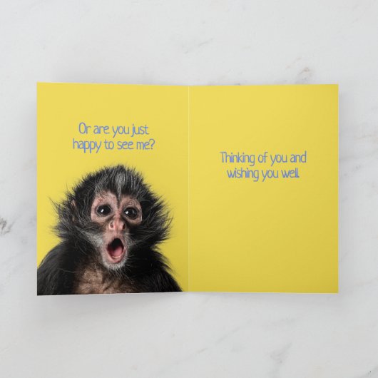 Grappig verraste Monkey Hand Sanitizer Greeting Kaart (Binnen)