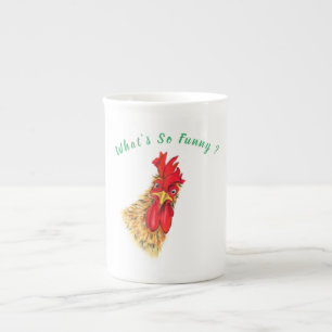 Grappig verraste nieuwsgierige rooster - aangepast porselein kop