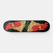 Grappig verraste nieuwsgierige Rooster. Skateboard (Horizontaal)
