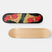 Grappig verraste nieuwsgierige Rooster. Skateboard (Horizontaal)