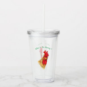 Grappig verraste nieuwsgierige rooster - Wat is zo Acryl Drinkbeker