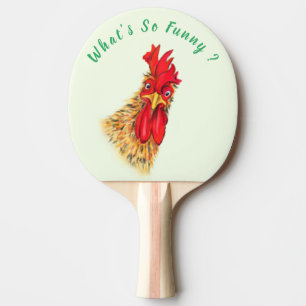 Grappig verraste nieuwsgierige rooster - Wat is zo Tafeltennisbatje