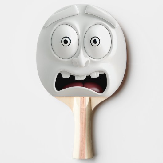 Grappig Verschrikt Gezicht Ping Pong Paddle Tafeltennisbatje (Voorkant)