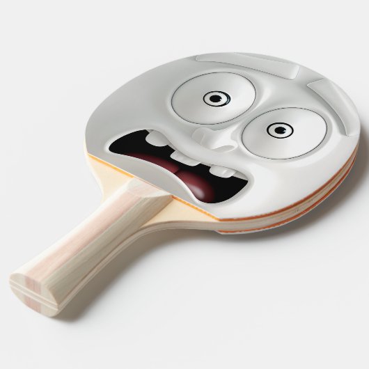 Grappig Verschrikt Gezicht Ping Pong Paddle Tafeltennisbatje (Voorkant Gekanteld)