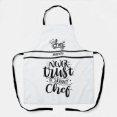 Grappig Vertrouw nooit een magere chef-kok naam Schort (Voorkant)