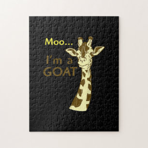 Grappig verwarrend Giraffe Moo ik ben een geit Legpuzzel