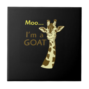 Grappig verwarrend Giraffe Moo ik ben een geit Tegeltje