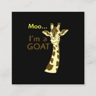 Grappig verwarrend Giraffe Moo ik ben een geit Vierkante Visitekaartje