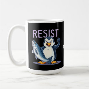 Grappig verzet tegen Penguin-protest tegen tarieve Koffiemok