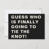 Grappig vet modern zwart wit typografie bruiloft save the date (Voorkant)