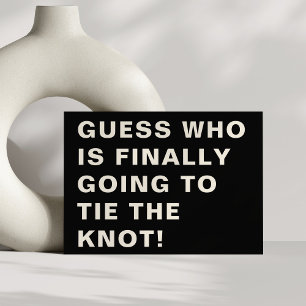 Grappig vet modern zwart wit typografie bruiloft save the date