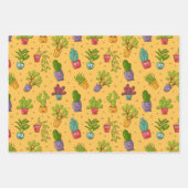 Grappig vetplant cactus inpakpapier set vel (Voorkant 3)