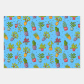 Grappig vetplant cactus inpakpapier set vel (Voorkant 2)