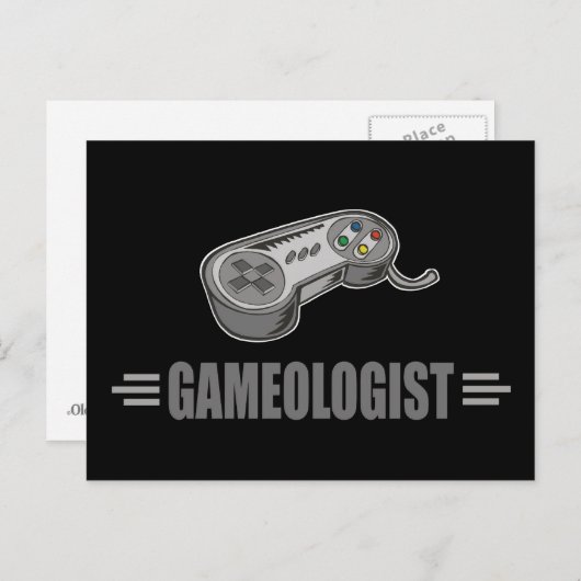 Grappig videogaming briefkaart (Voorkant / Achterkant)