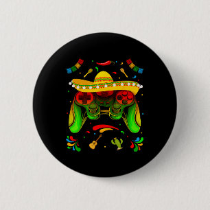 Grappig videospel Cinco De Mayo Boys Kinder Let's Ronde Button 5,7 Cm