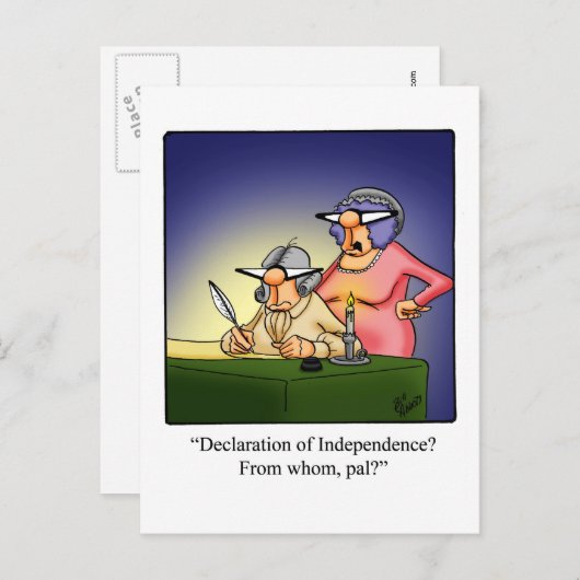 Grappig vierde juli Briefkaart (Voorkant / Achterkant)