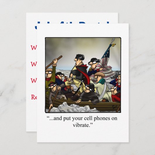 Grappig vierde uitnodiging van juli (Voorkant / Achterkant)