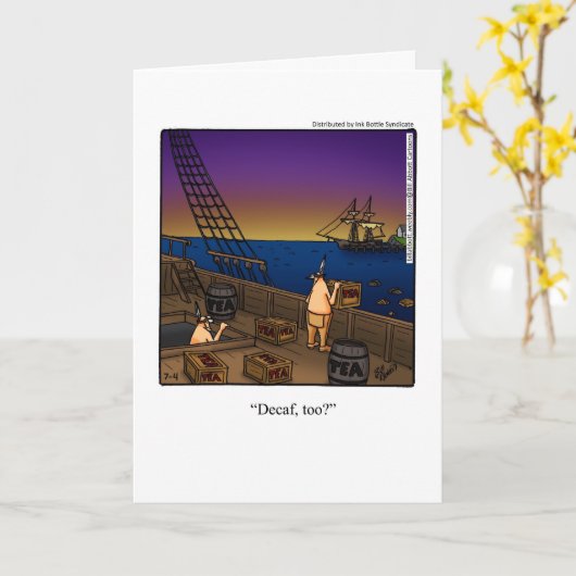 Grappig vierde van de feestdag van juli kaart (Gele Bloem)