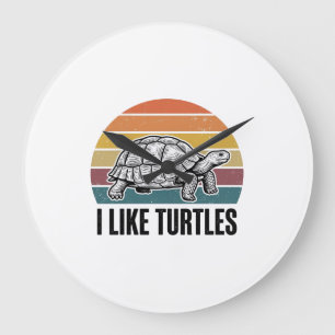 Grappig vind ik schildpadden vintage gravure T-shi Grote Klok