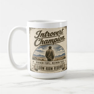 Grappig vintage-achtig introvert ontwerp koffiemok