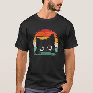 Grappig Vintage Kattenontwerp Retro Kattenillustra T-shirt