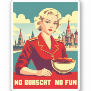 Grappig Vintage Reizen Sovjet-USSR Koude Oorlog Hu Sticker