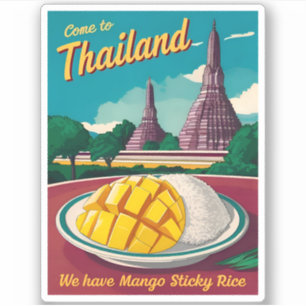 Grappig Vintage Reizen Thailand Humor Retro Graphi Sticker