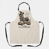 Grappig Vintage Skelet Halloween Schort (Voorkant)