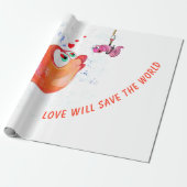 Grappig Vis en Worm Inpakpapier - Aangepaste tekst (Uitgerold)