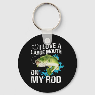 Grappig vis shirt. Ik hou van een grote mond op mi Sleutelhanger